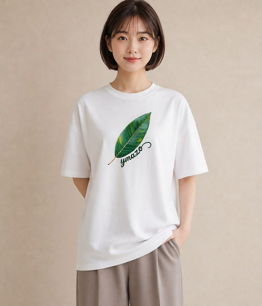 半袖Tシャツ レディース 葉っぱ 植物 ボタニカル イラスト モード 女子会 お揃い 白T