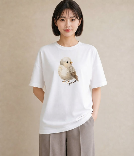 グラフィックTシャツ レディース フクロウ 動物 アニマル イラスト ゆるかわ ビーチ デイリーウェア 白T