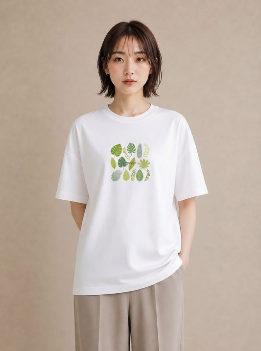 Tシャツ レディース モンステラ 植物 ボタニカル イラスト シンプル クリスマス 旅行 白T