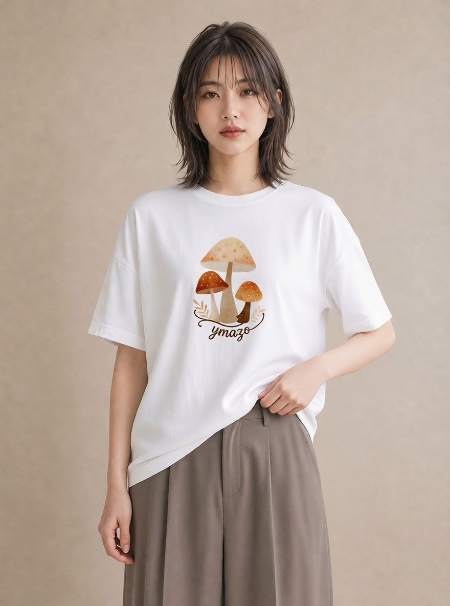 デザインTシャツ レディース どんぐり 植物 ボタニカル イラスト ゆるかわ 秋コーデ おしゃれギフト 白T
