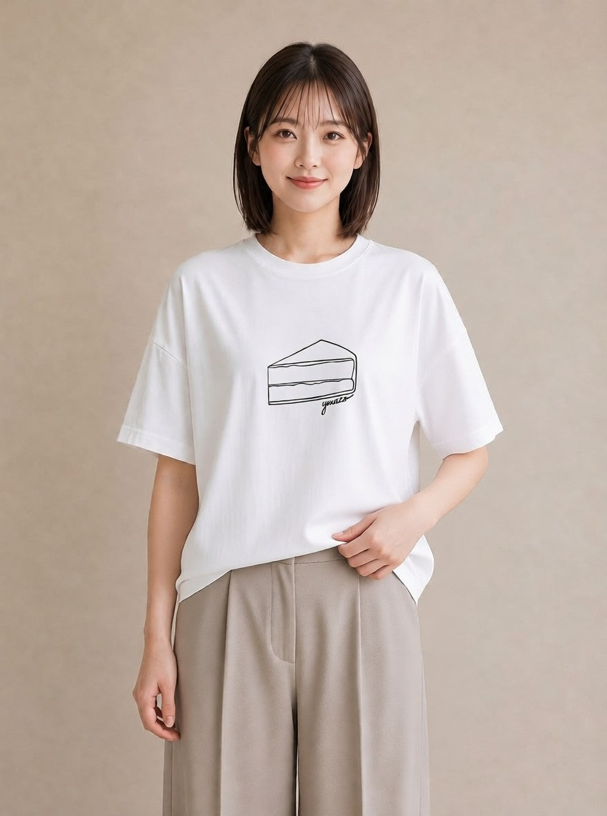 半袖Tシャツ レディース スイーツ お菓子 デザート イラスト レトロ デート 帰省 白T