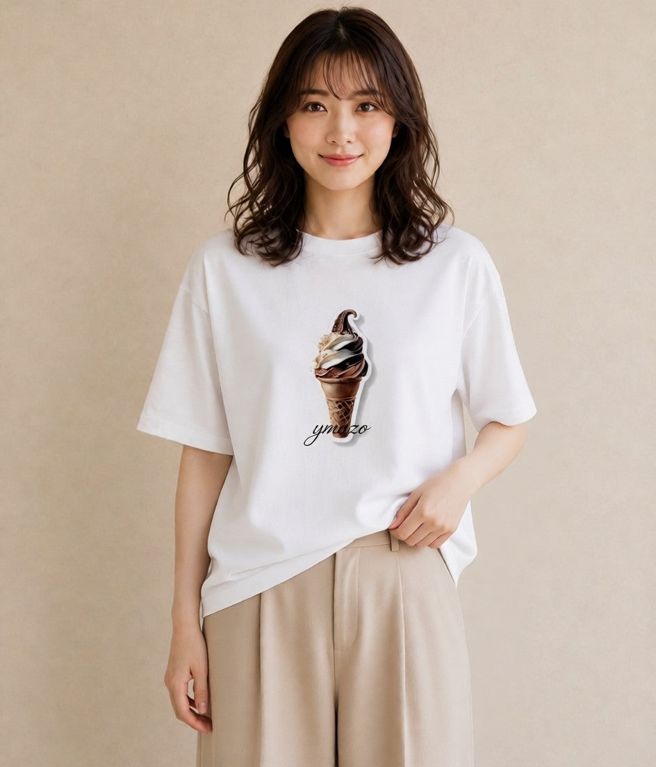 グラフィックTシャツ レディース マカロン 食べ物 フード イラスト こなれ感 旅行 母娘コーデ 白T