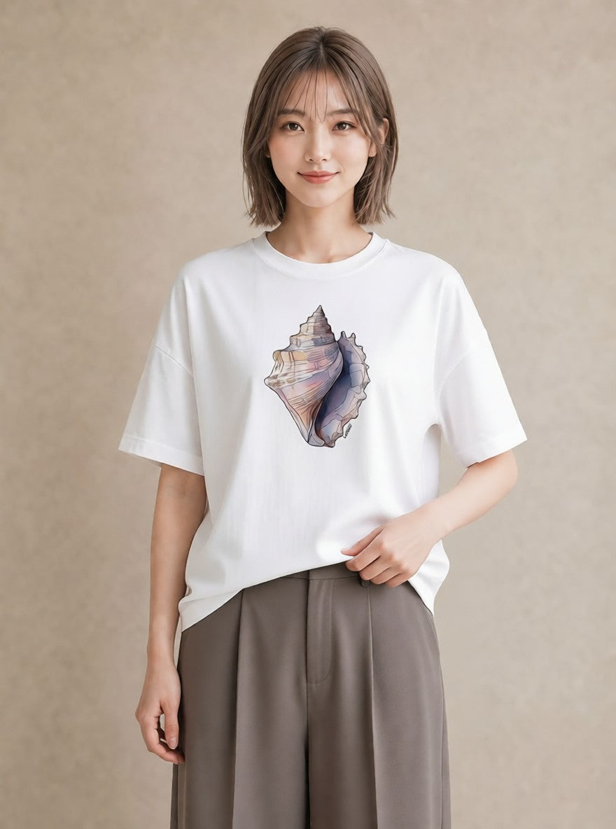 デザインTシャツ レディース かたつむり 昆虫 虫 イラスト ユニーク 通学 誕生日プレゼント 白T