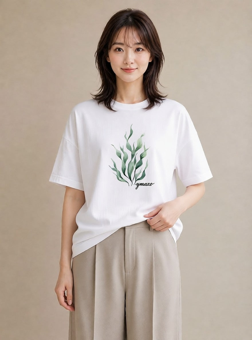 グラフィックTシャツ レディース シダ 植物 ボタニカル イラスト ラフカジュアル 通学 誕生日プレゼント 白T