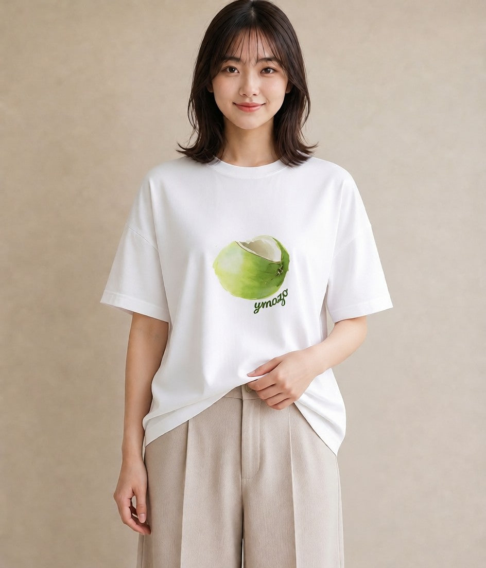 グラフィックTシャツ レディース おにぎり 食べ物 フード イラスト 韓国風 親子 20代 白T