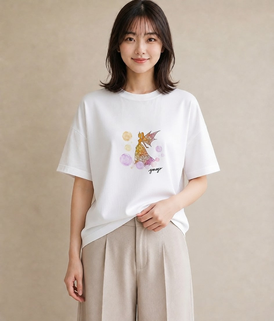 プリントTシャツ レディース 蟹座 星空 宇宙 イラスト 旅行 母娘コーデ 白T