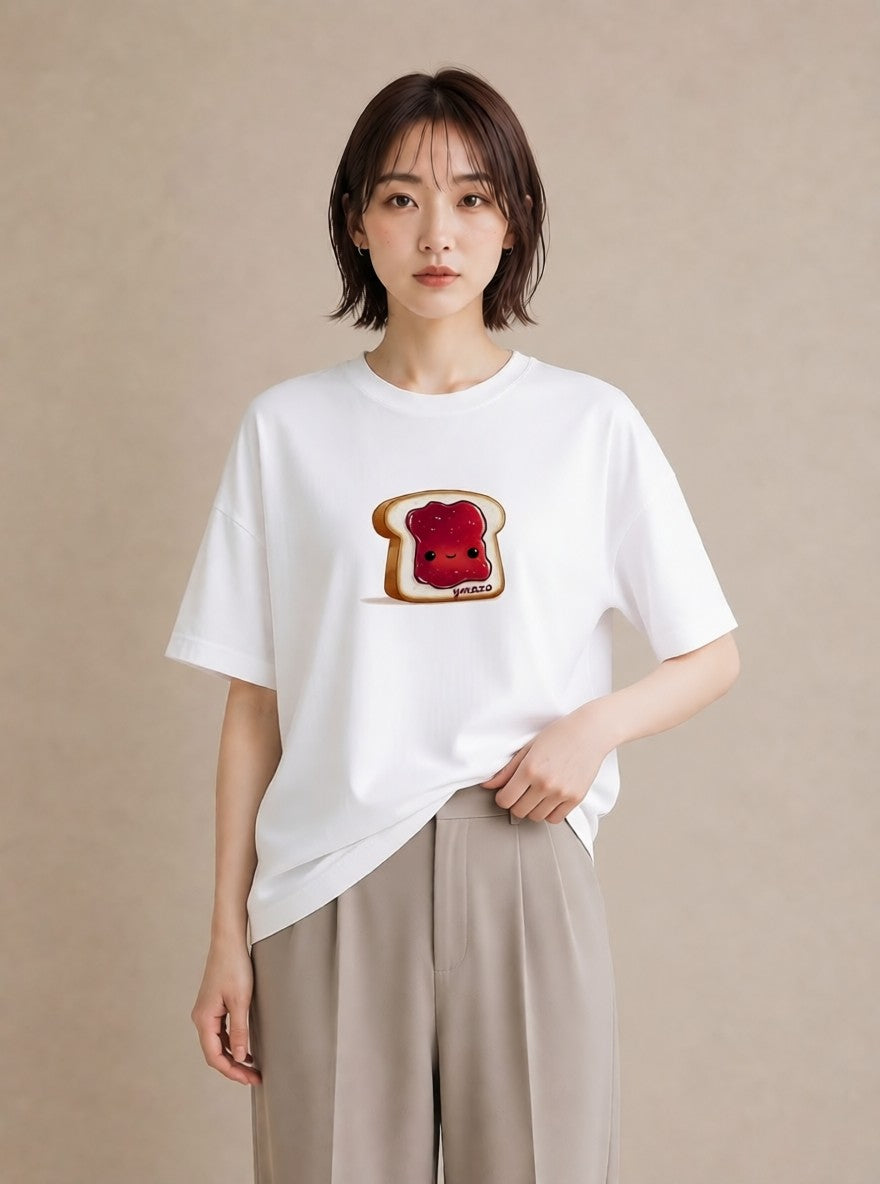 プリントTシャツ レディース 食パン 食べ物 フード イラスト 北欧風 ホワイトデー 春服 白T