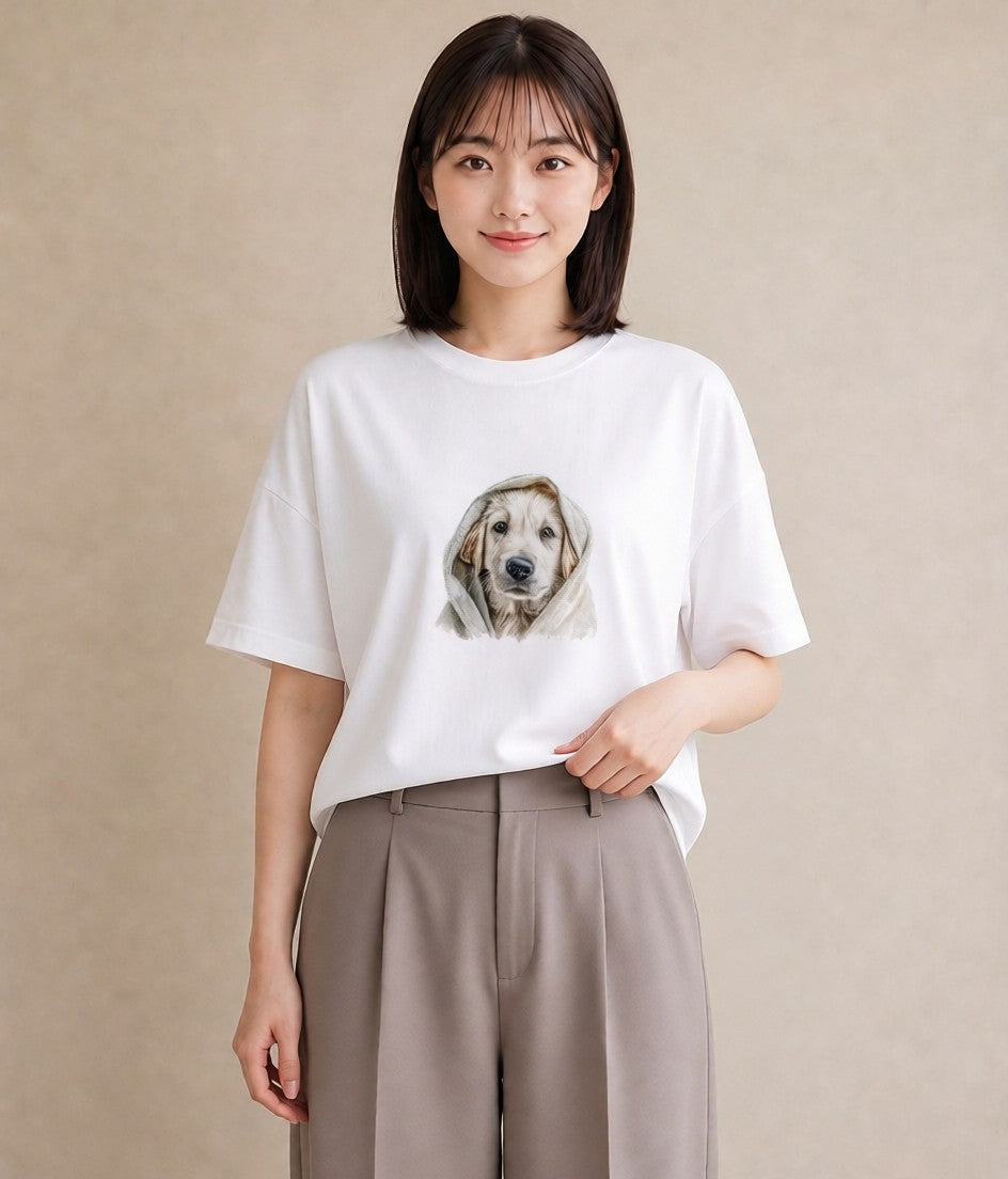 Tシャツ レディース 保護犬 犬 いぬ イラスト ポップ 旅行 母娘コーデ 白T