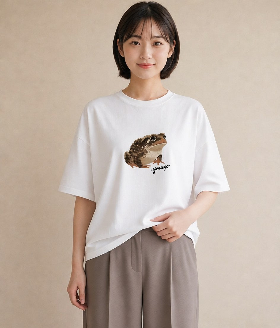 プリントTシャツ レディース カエル ペット 動物 イラスト ゆるコーデ ホワイトデー 春服 白T
