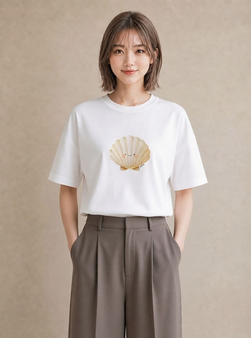 Tシャツ レディース 人魚 海の生き物 海 イラスト 個性的 休日 ペアコーデ 白T