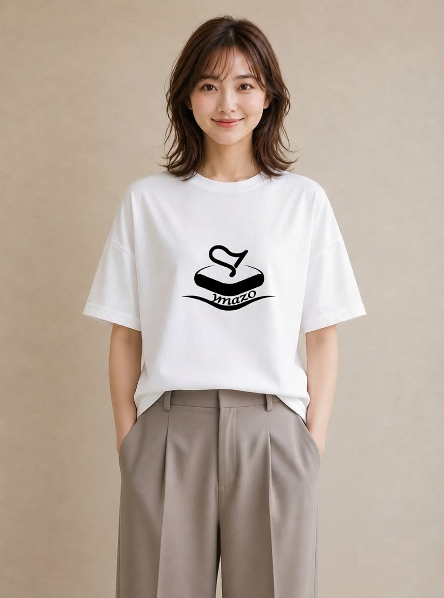 プリントTシャツ レディース カフェ カフェロゴ ロゴ イラスト ミニマル 散歩 お出かけ 白T