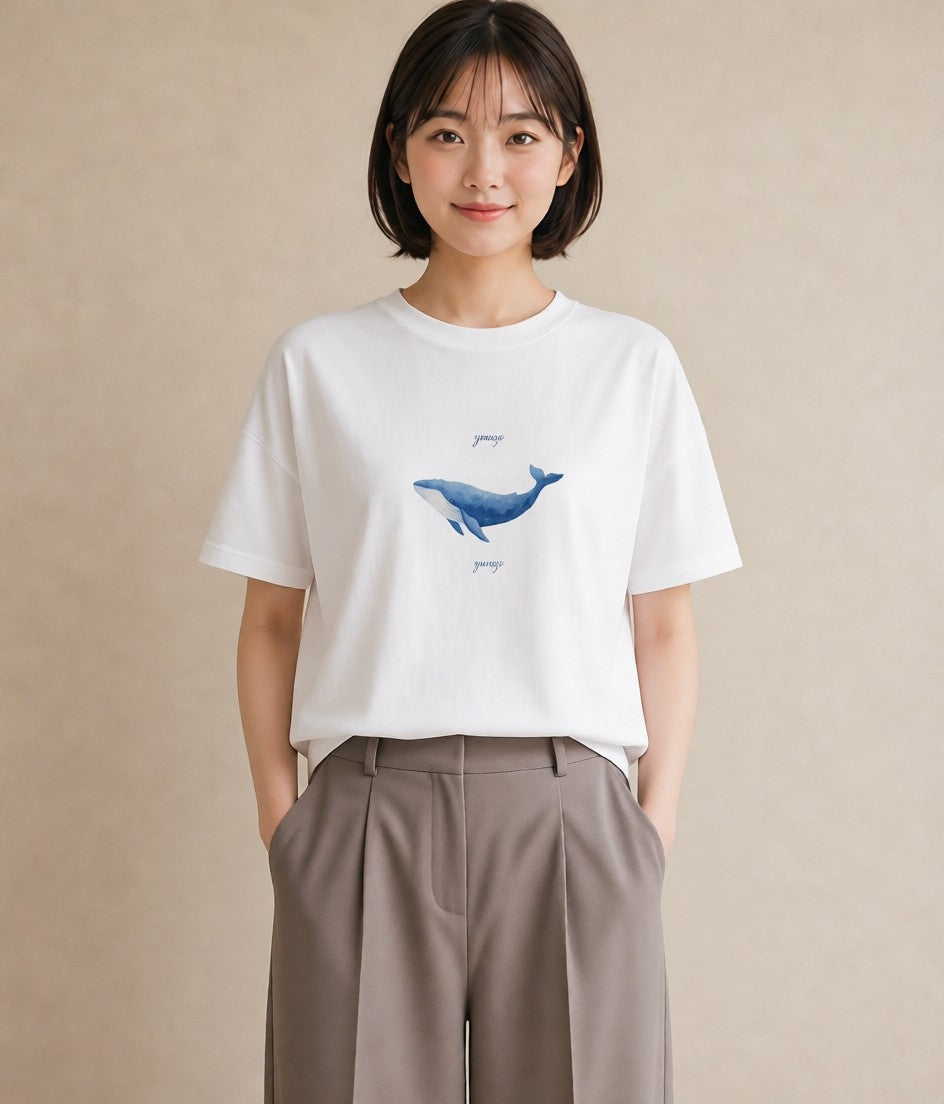 グラフィックTシャツ レディース シャチ 海の生き物 海 イラスト 休日コーデ 部屋着 女性向けギフト 白T