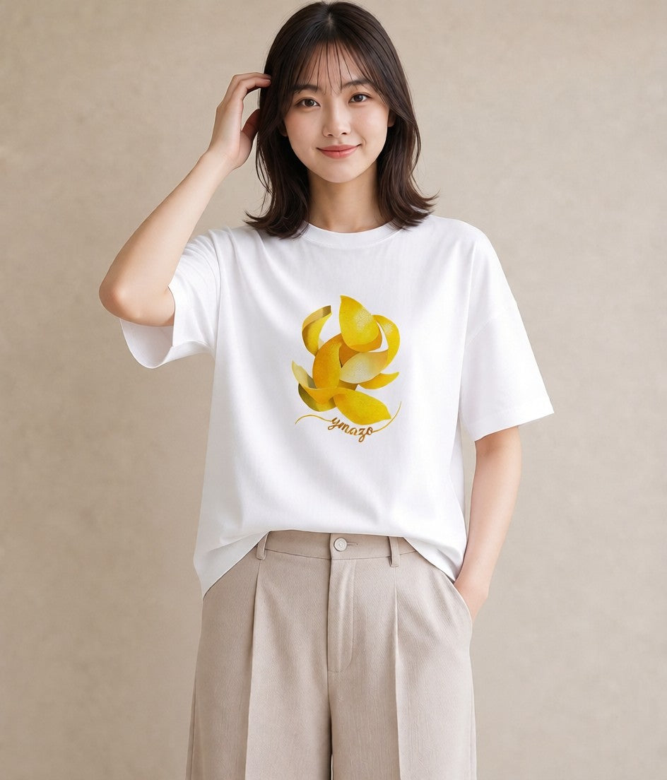 Tシャツ レディース バナナ 食べ物 フード イラスト シック 公園 ママ 白T