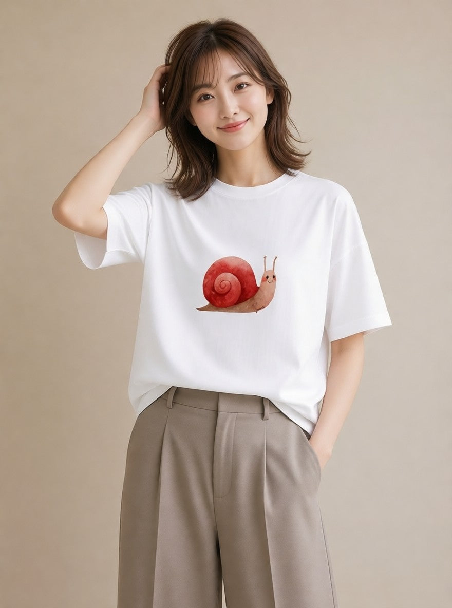 デザインTシャツ レディース チンアナゴ 海の生き物 海 イラスト ポップ カジュアルコーデ 買い物 白T