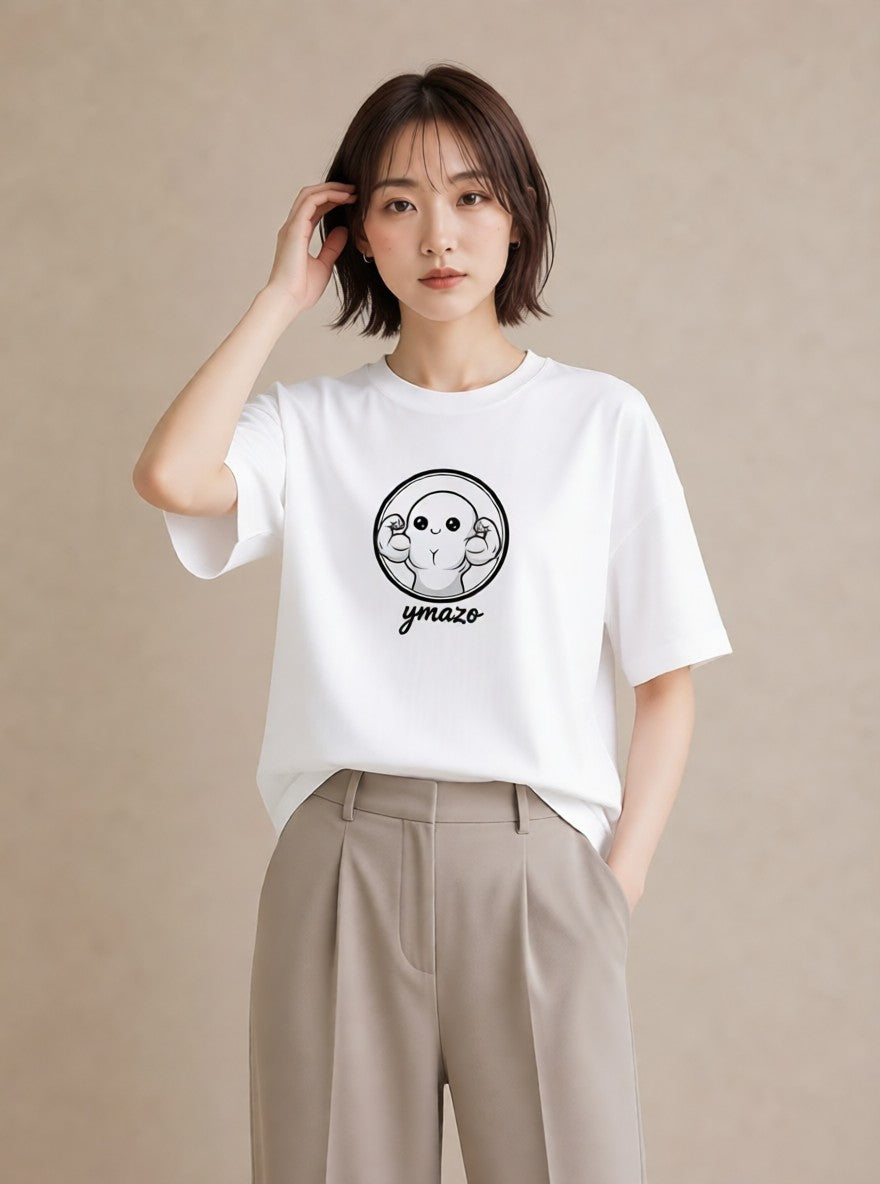 グラフィックTシャツ レディース パールピアス アクセサリー ナチュラル アンティーク イラスト ヴィンテージ風 カフェ服 クリスマス 白T