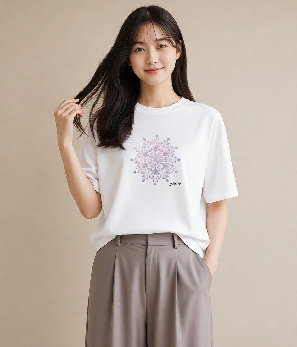 Tシャツ レディース レースハンカチ レース ハンカチ ナチュラル アンティーク イラスト お揃い 親子 白T