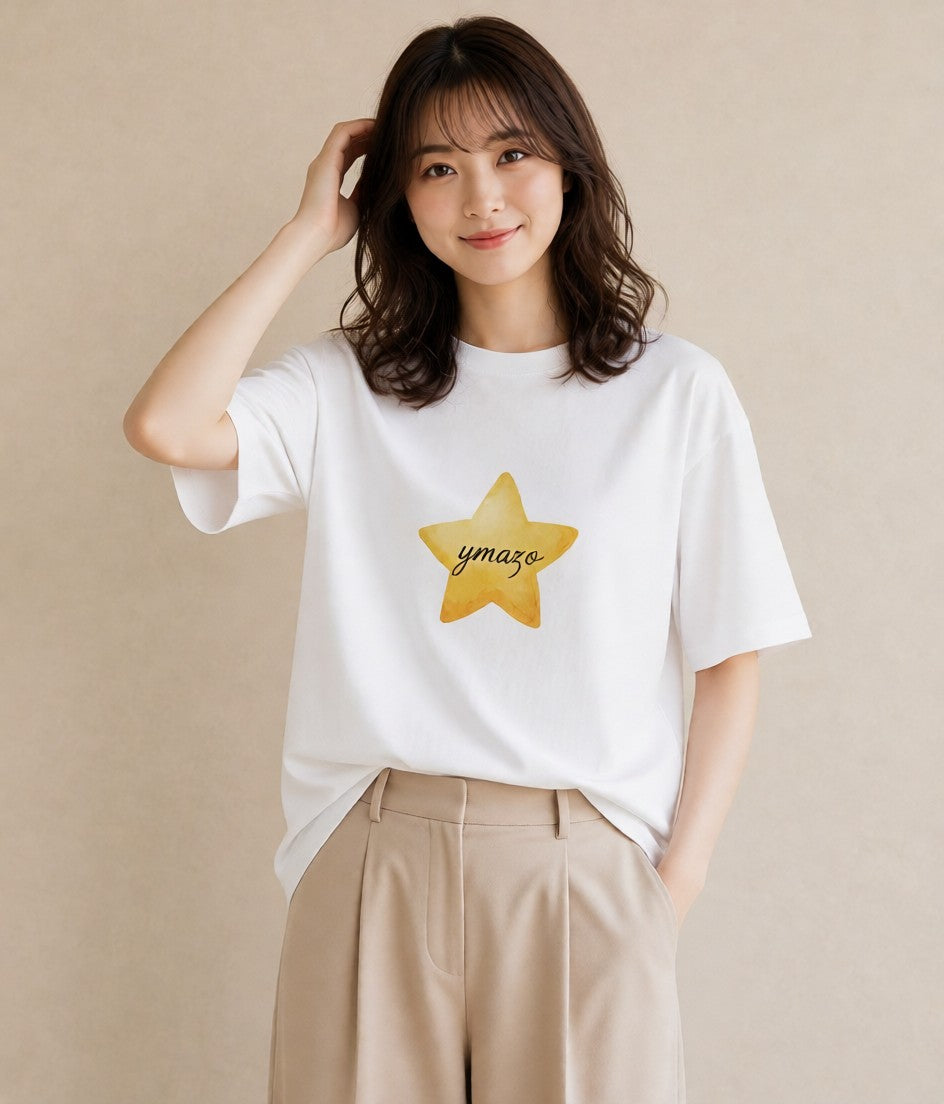 半袖Tシャツ レディース ヒトデ 海の生き物 海 イラスト きれいめカジュアル ミセス 春コーデ 白T