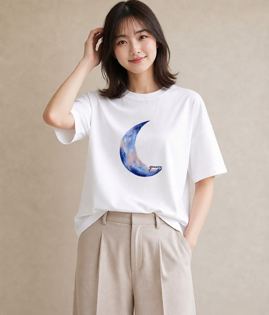 グラフィックTシャツ レディース 双子座 星空 宇宙 イラスト ニュアンス カフェ服 クリスマス 白T