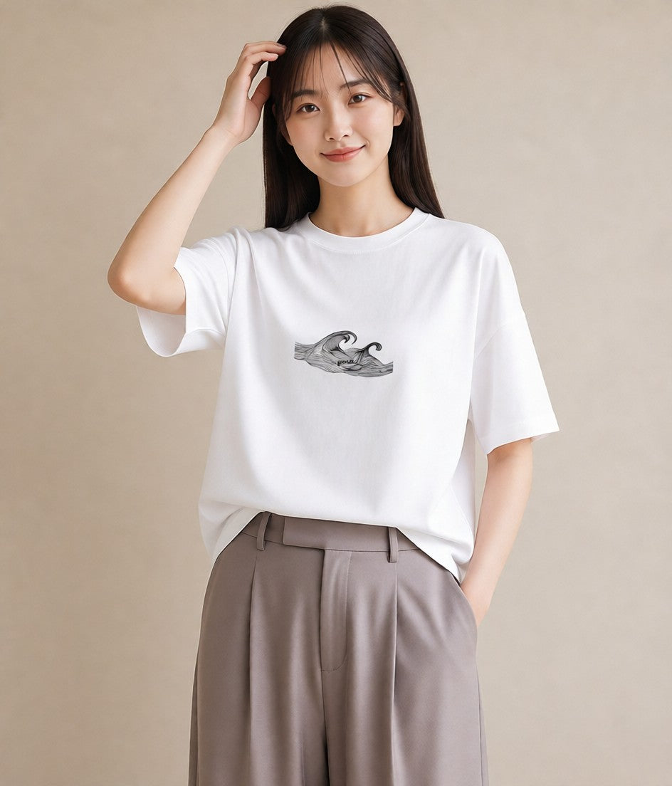 デザインTシャツ レディース 海 リゾート 夏 イラスト 旅行コーデ 母の日 ビーチ 白T