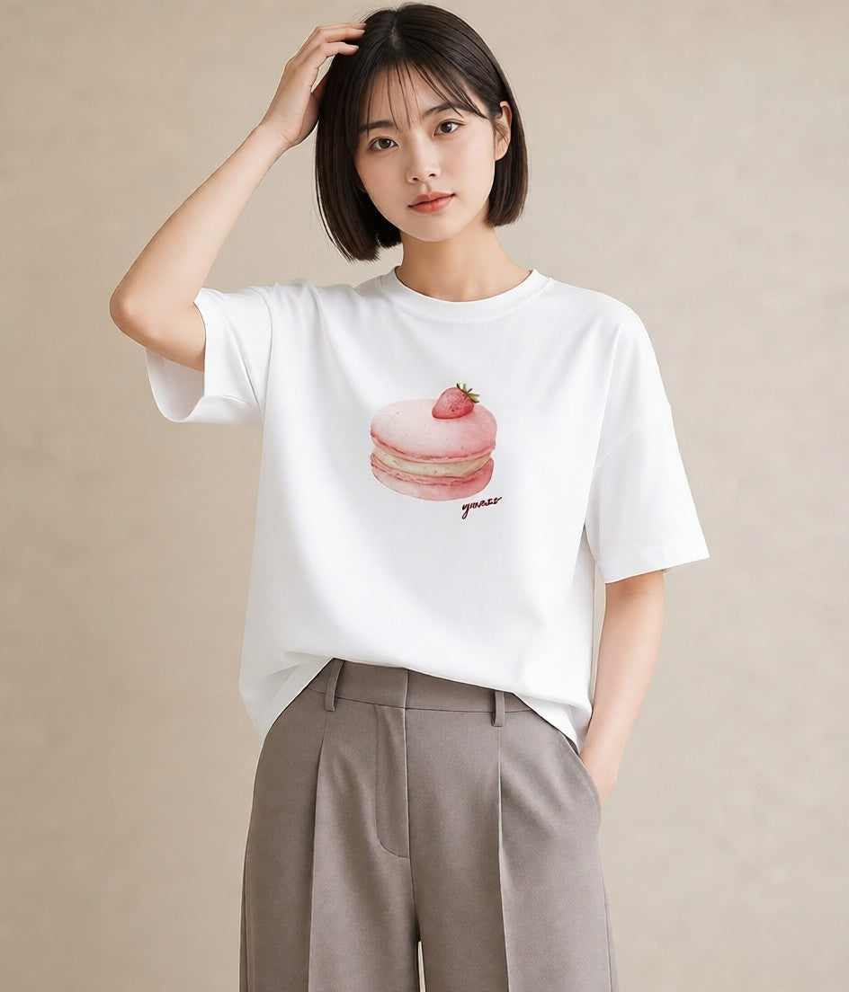 グラフィックTシャツ レディース おにぎり 食べ物 フード イラスト レトロ 公園 ママ 白T