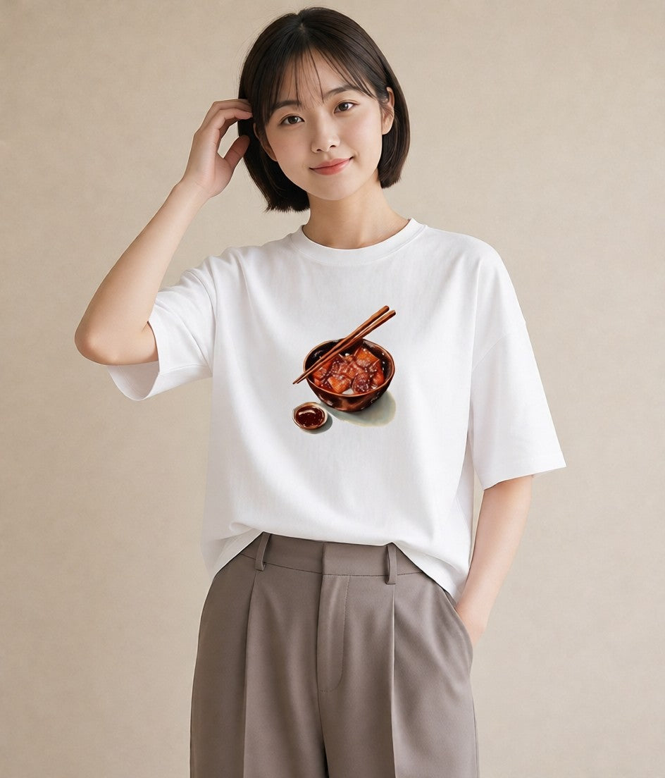 グラフィックTシャツ レディース お寿司 食べ物 フード イラスト 休日コーデ ビーチ デイリーウェア 白T