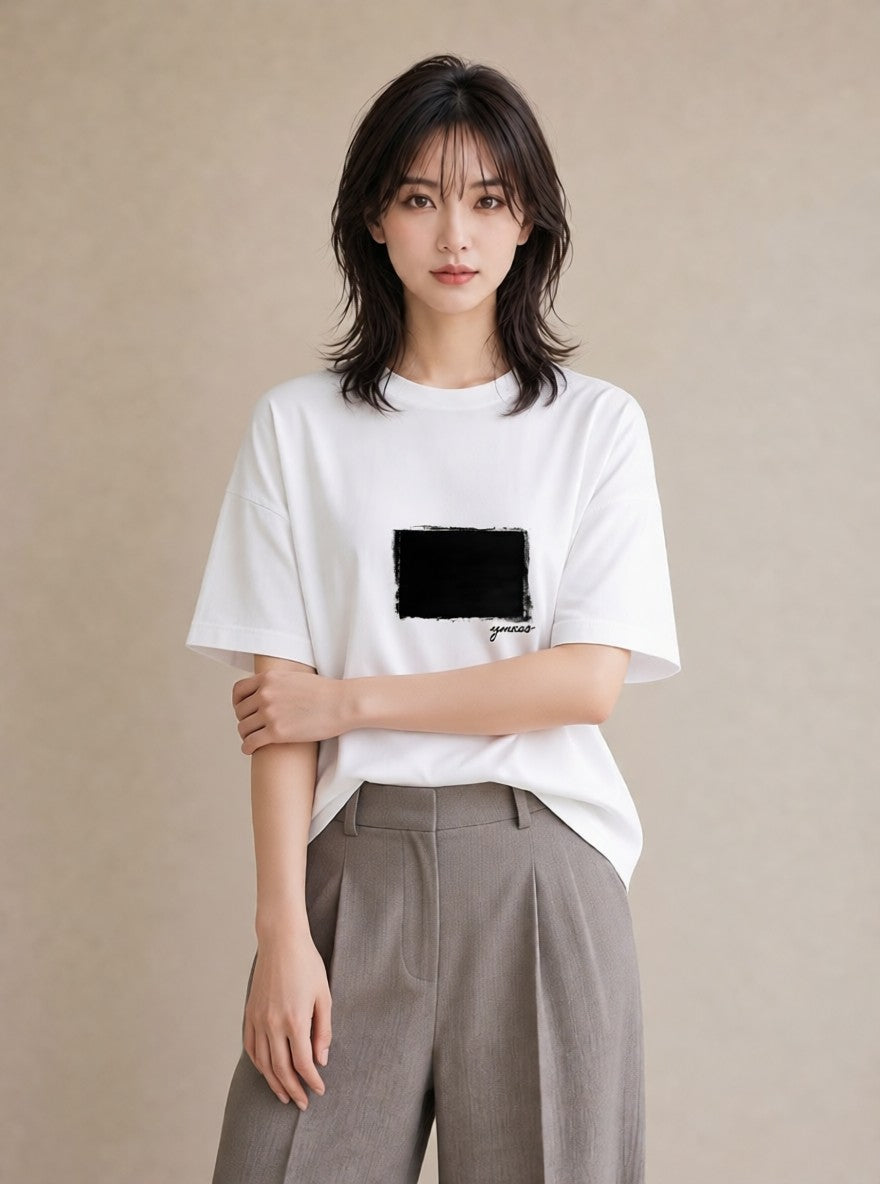 プリントTシャツ レディース 駅のホーム ローカル線 駅 ナチュラル アンティーク イラスト きれいめ ペアコーデ 秋コーデ 白T