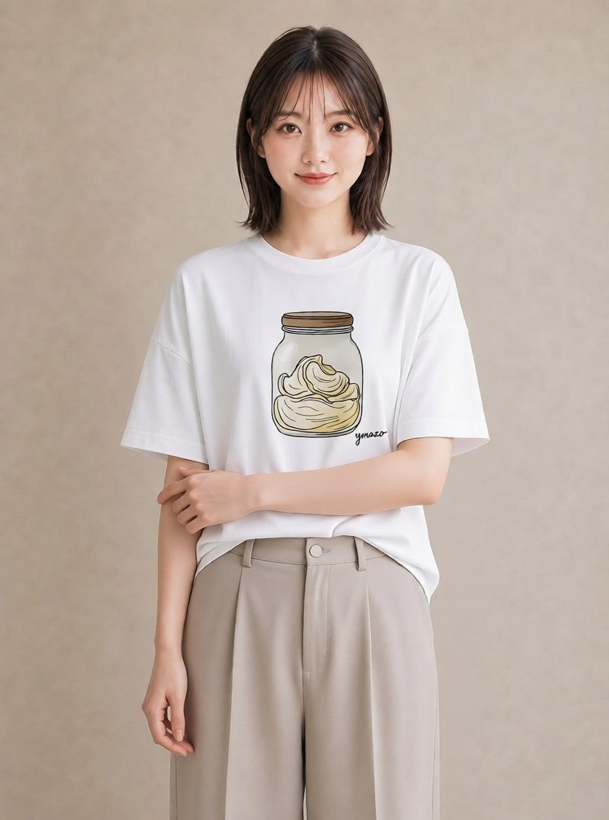 Tシャツ レディース あんみつ 食べ物 フード イラスト おしゃれギフト 社会人 白T