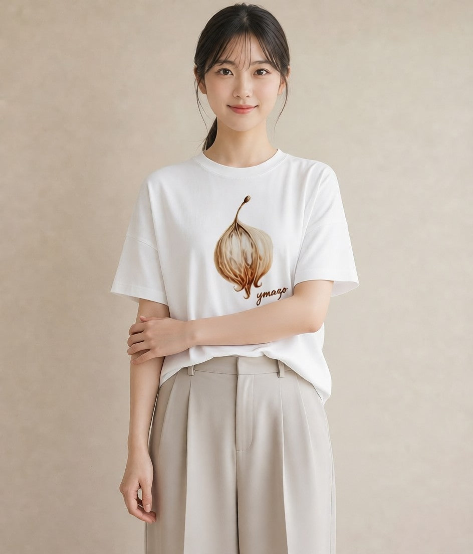 デザインTシャツ レディース どんぐり 植物 ボタニカル イラスト 通勤 在宅 白T