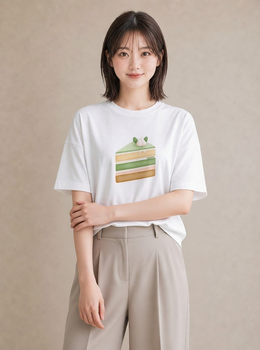 半袖Tシャツ レディース キャンディ 食べ物 フード イラスト カフェコーデ 帰省 ラフ 白T