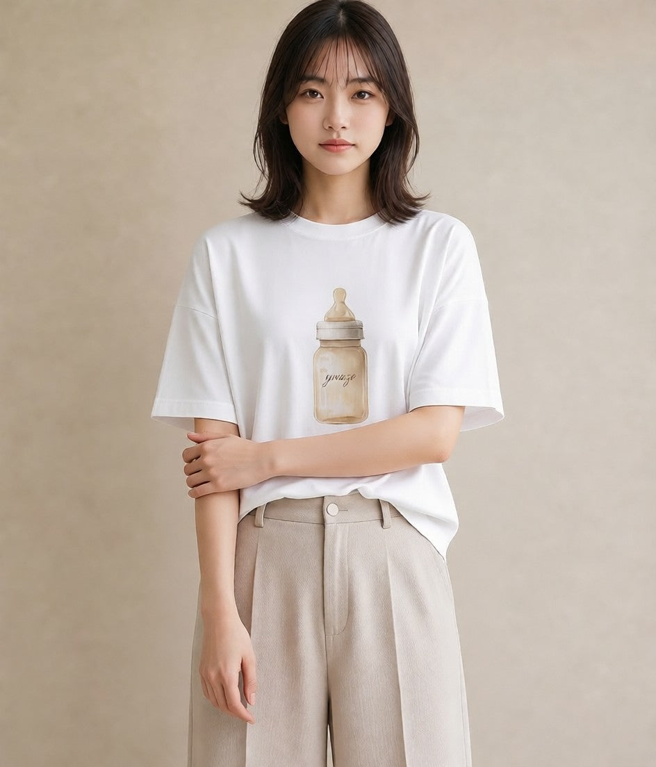 デザインTシャツ レディース クリームソーダ 食べ物 フード イラスト ゆるコーデ 自分用 ルームウェア 白T