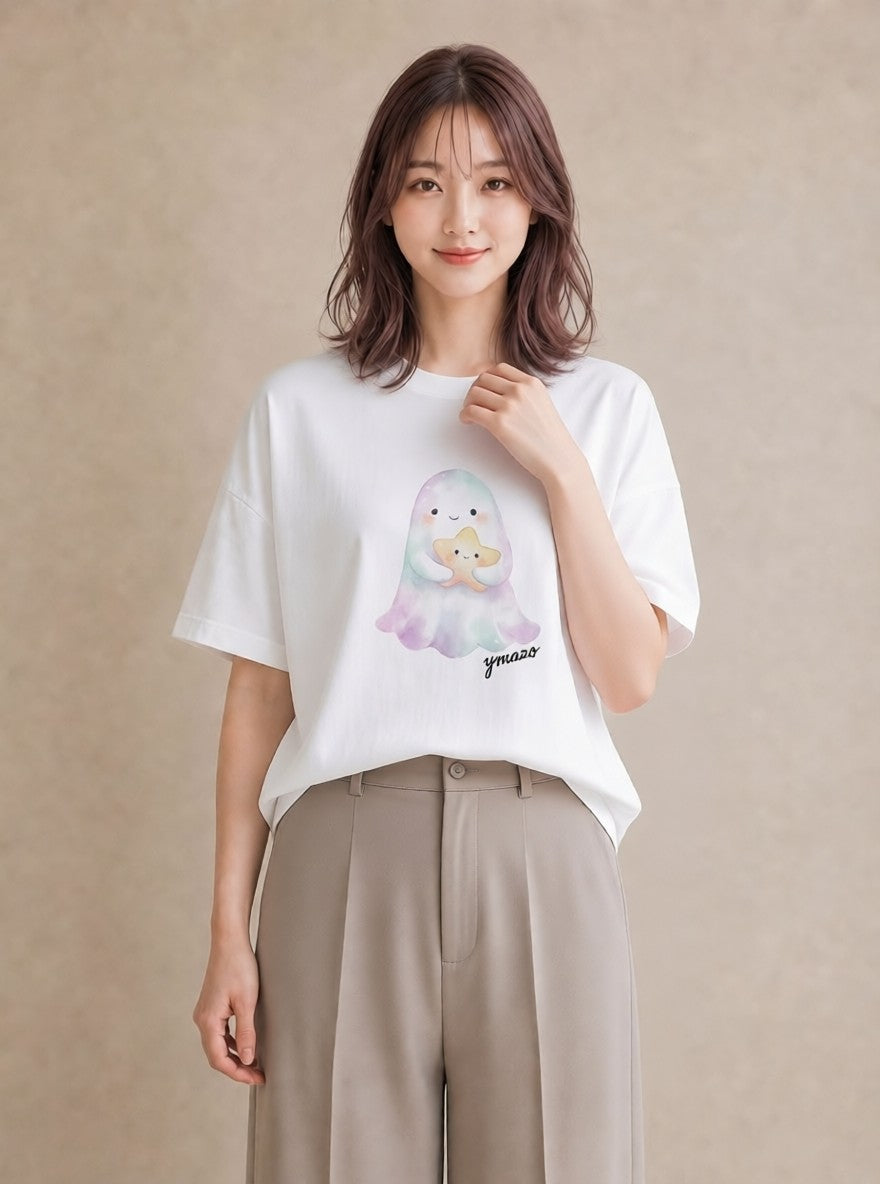 半袖Tシャツ レディース アザラシ 動物 アニマル イラスト シンプル 20代 カジュアルコーデ 白T