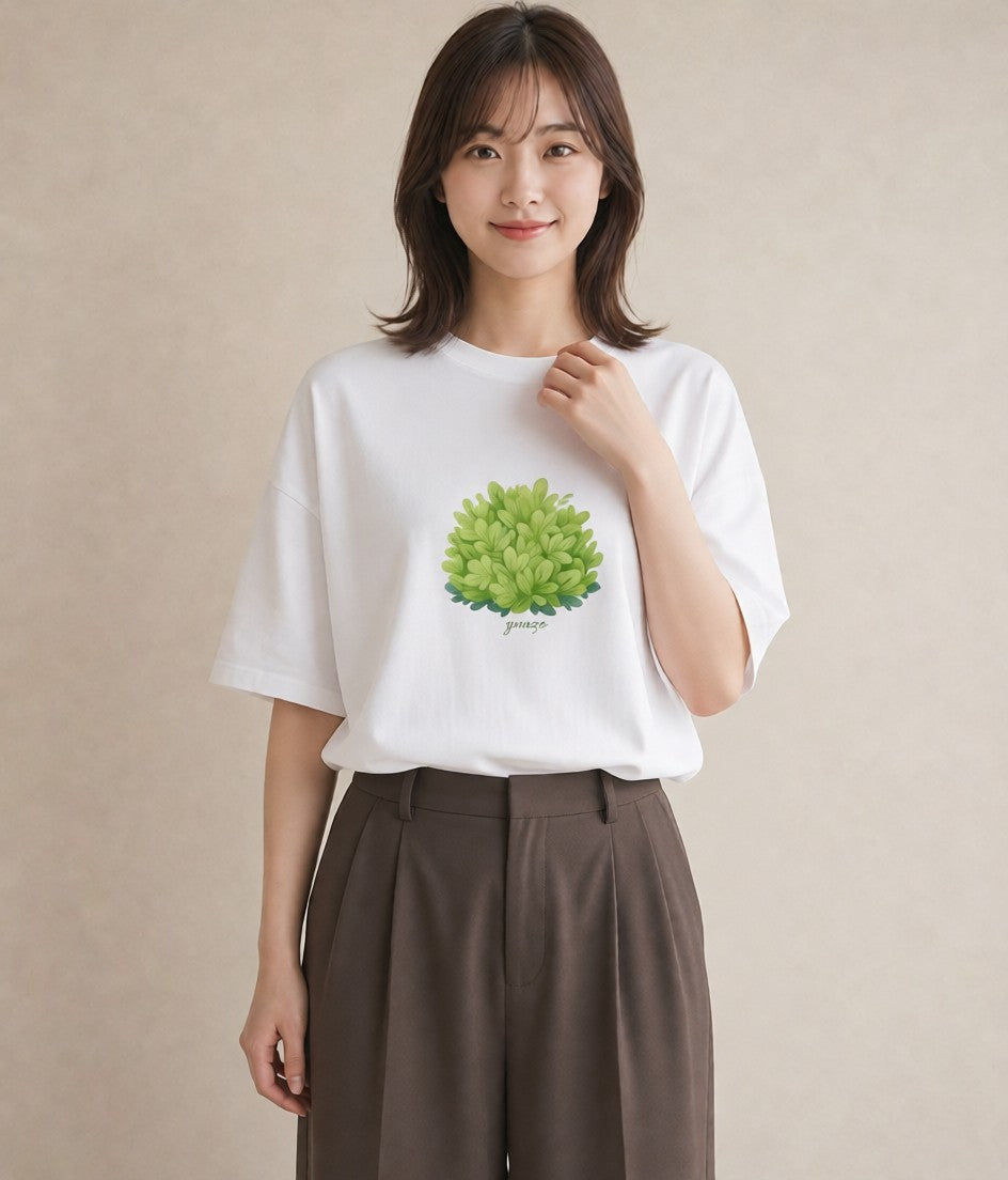 デザインTシャツ レディース つる 植物 ボタニカル イラスト 抜け感 姉妹 送別ギフト 白T
