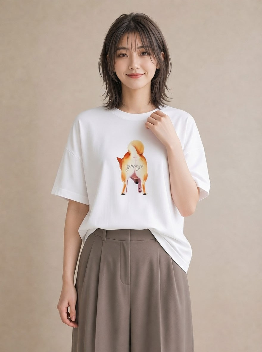 グラフィックTシャツ レディース 柴犬 しばいぬ 犬 いぬ イラスト きれいめ 部屋着 女性向けギフト 白T
