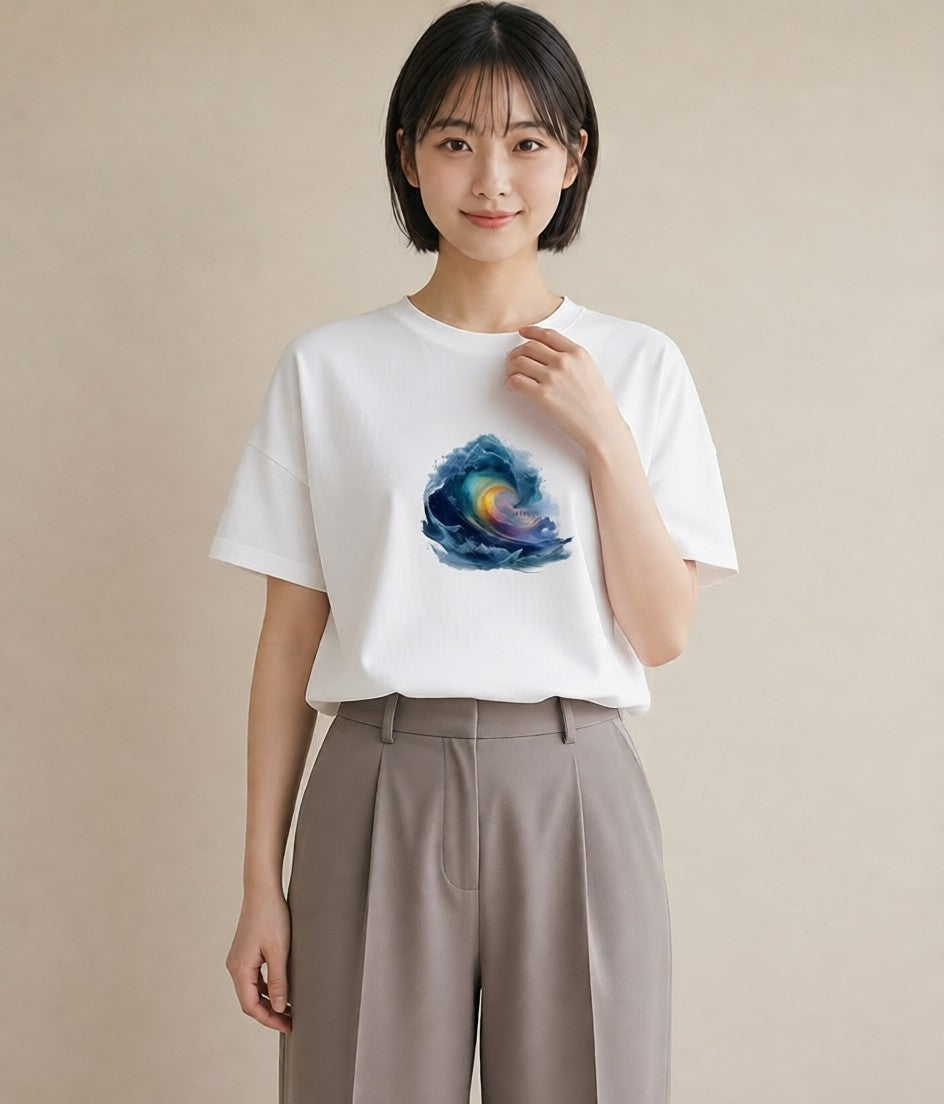 グラフィックTシャツ レディース 海 星空 宇宙 イラスト ゆるかわ 母娘コーデ 自分用 白T
