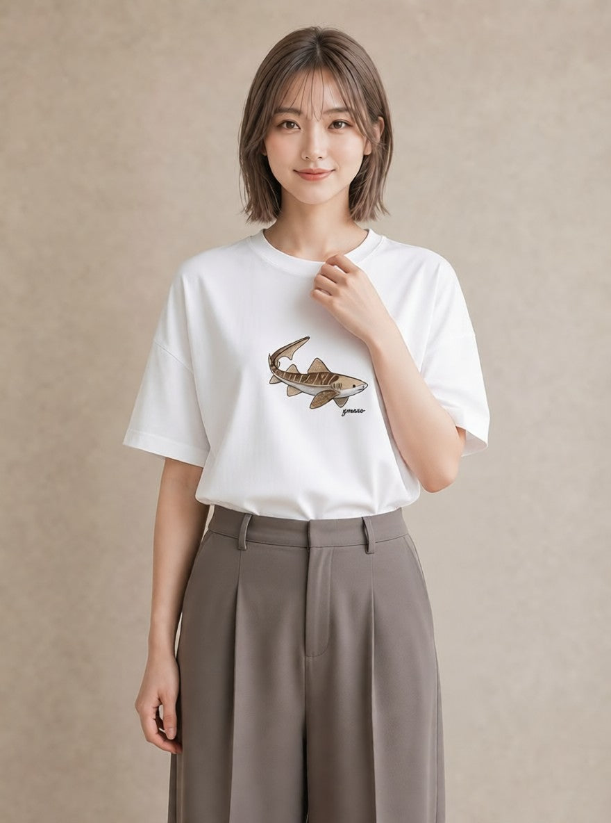 デザインTシャツ レディース レオパ ペット 動物 イラスト 韓国風 カフェ巡り 女子会 白T