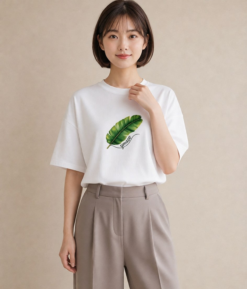 グラフィックTシャツ レディース モンステラ 植物 ボタニカル イラスト ゆるコーデ 旅行 母娘コーデ 白T