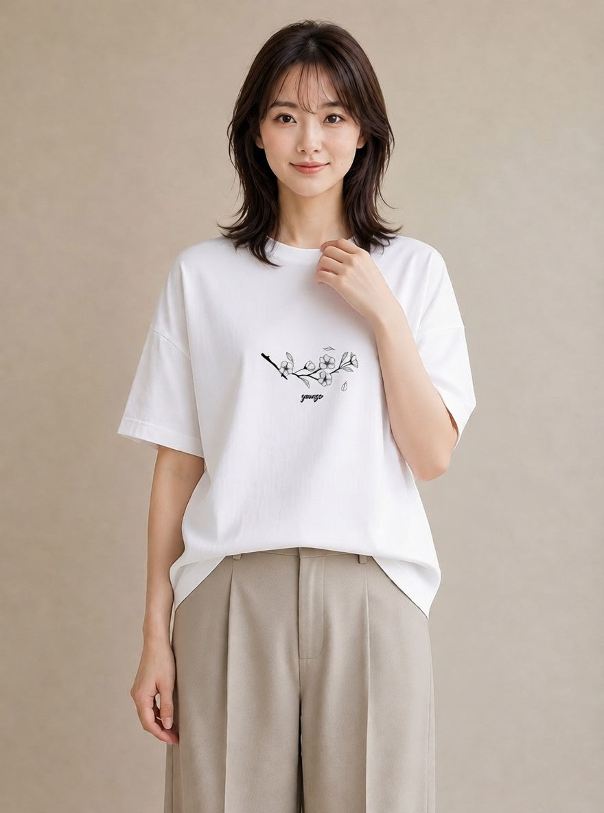 グラフィックTシャツ レディース 風鈴 ガラス 夏 ナチュラル アンティーク イラスト 韓国風 通学 誕生日プレゼント 白T