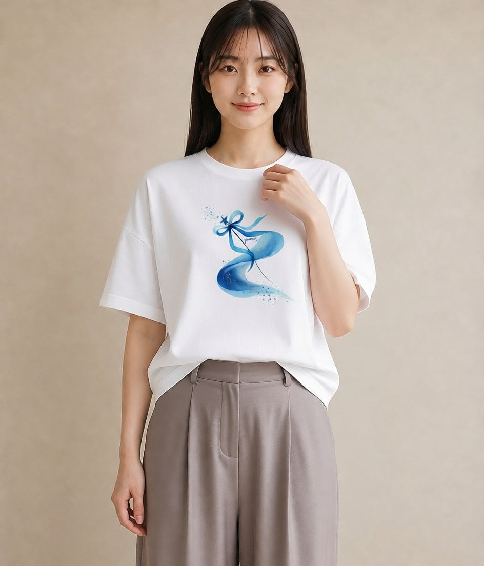 デザインTシャツ レディース 射手座 星空 宇宙 イラスト ミニマル 敬老の日 ホワイトデー 白T
