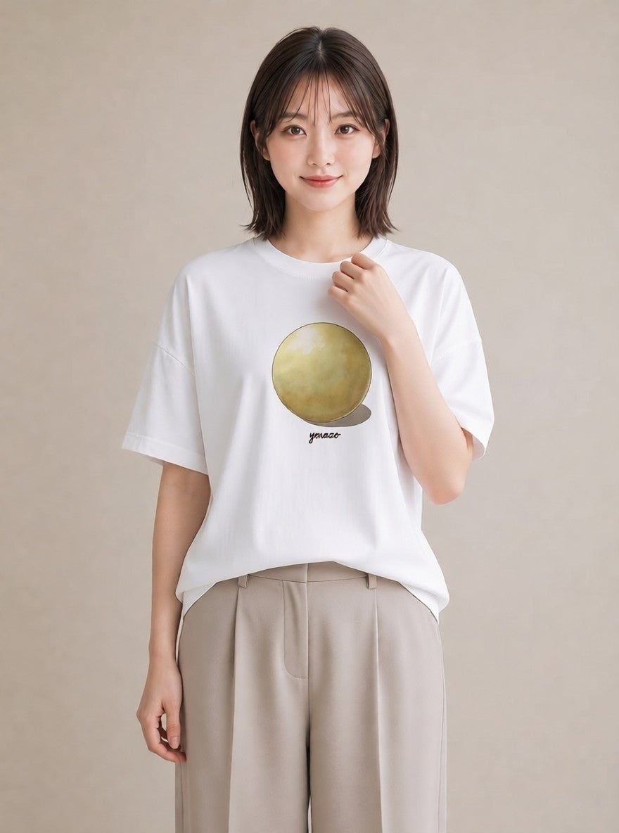 Tシャツ レディース パールピアス アクセサリー ナチュラル アンティーク イラスト 普段使い 部屋着 女性向けギフト 白T