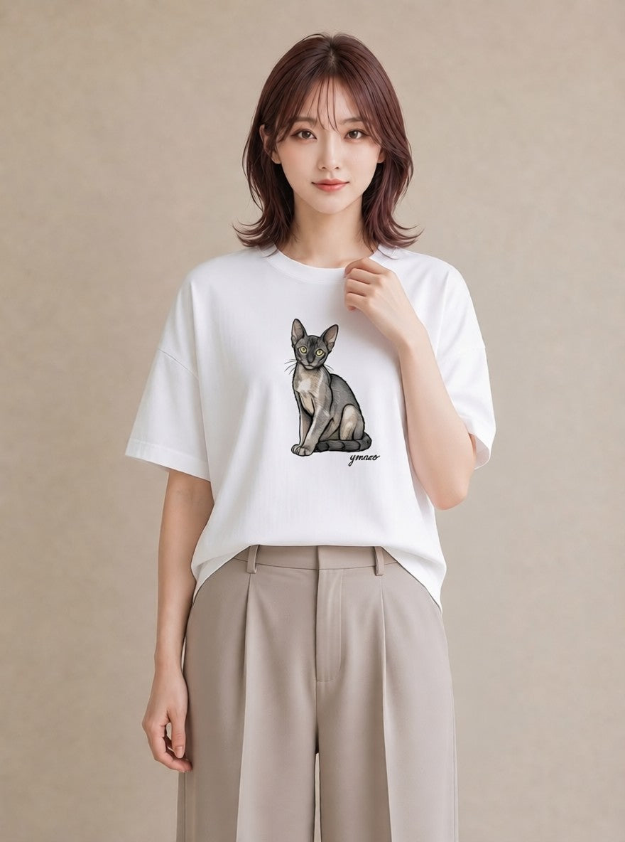 Tシャツ レディース 靴下猫 猫 ねこ イラスト 普段使い 旅行 母娘コーデ 白T