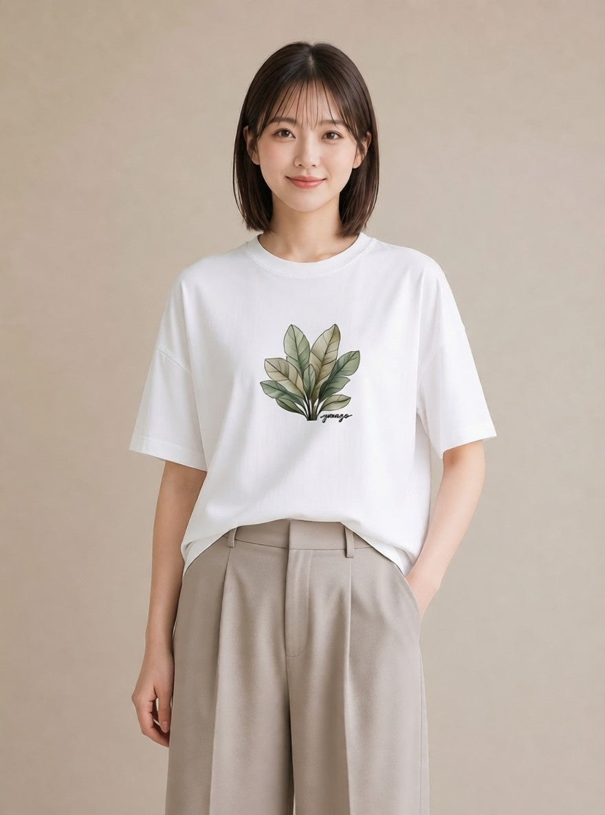 デザインTシャツ レディース 観葉植物 植物 ボタニカル イラスト 普段使い 秋コーデ おしゃれギフト 白T