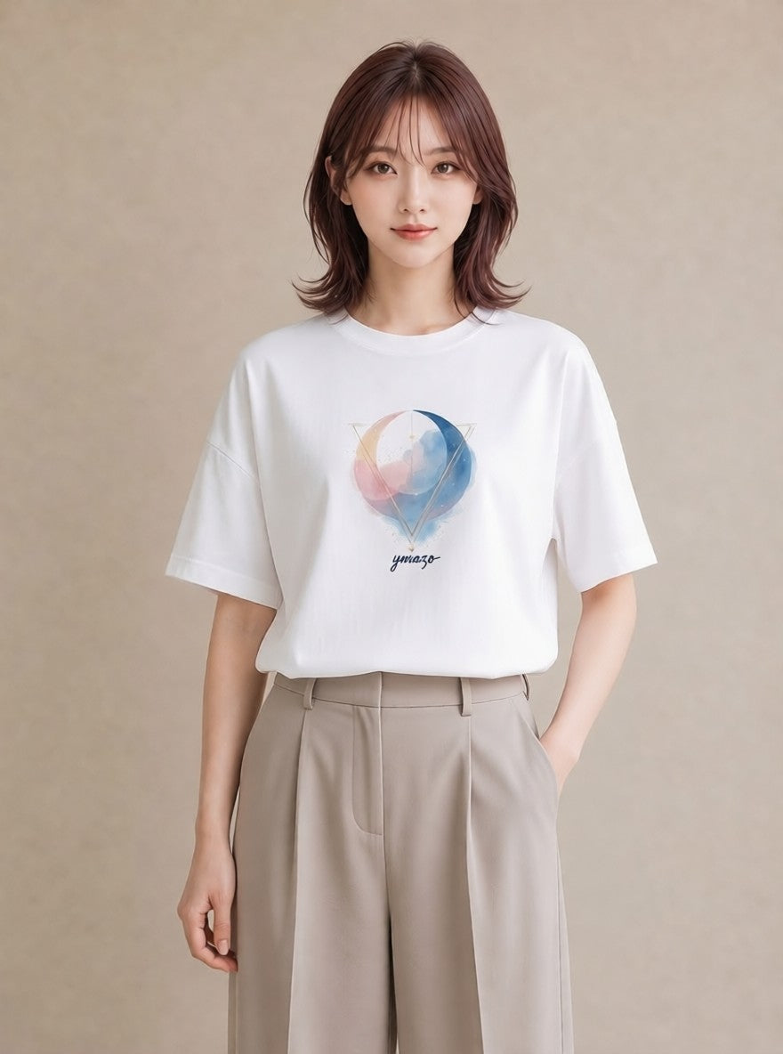 デザインTシャツ レディース 牡羊座 星空 宇宙 イラスト 淡色 姉妹 送別ギフト 白T