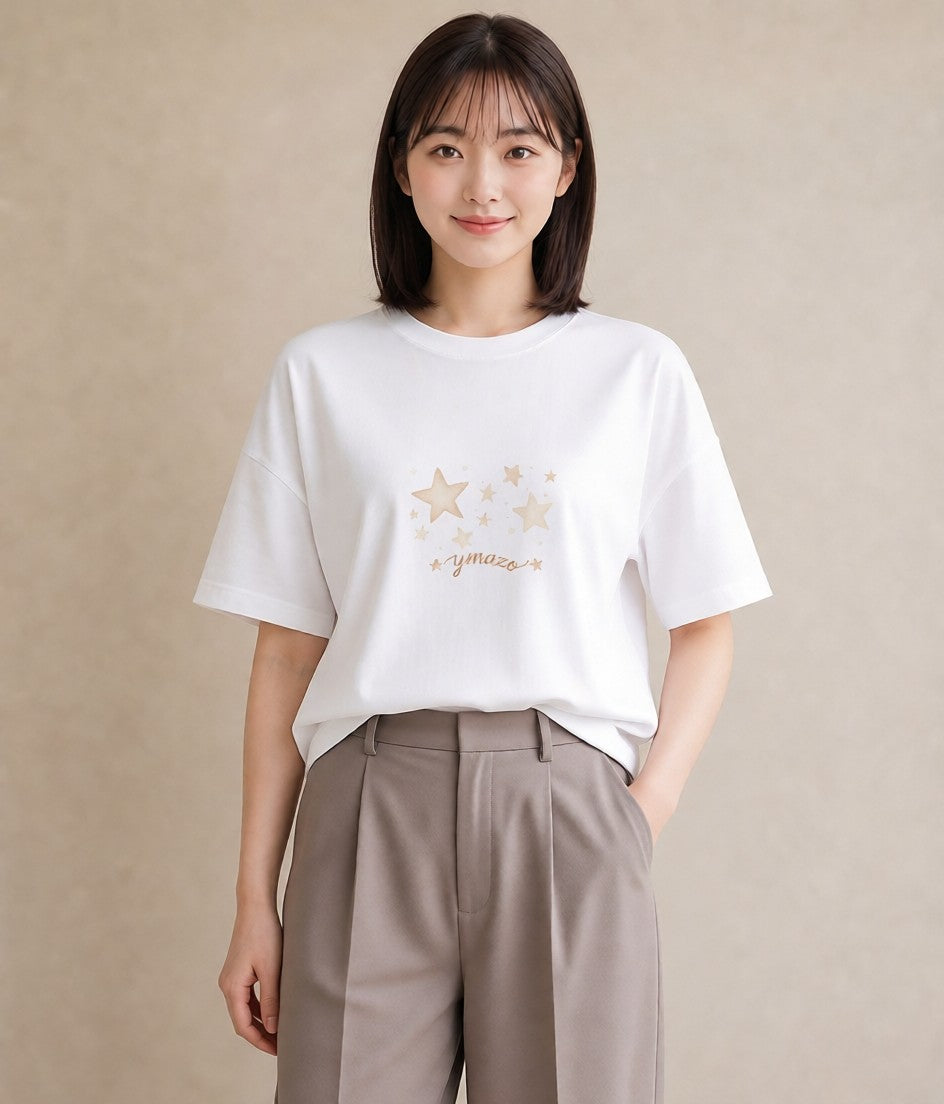 デザインTシャツ レディース 牡牛座 星空 宇宙 イラスト ナチュラル 親子 20代 白T