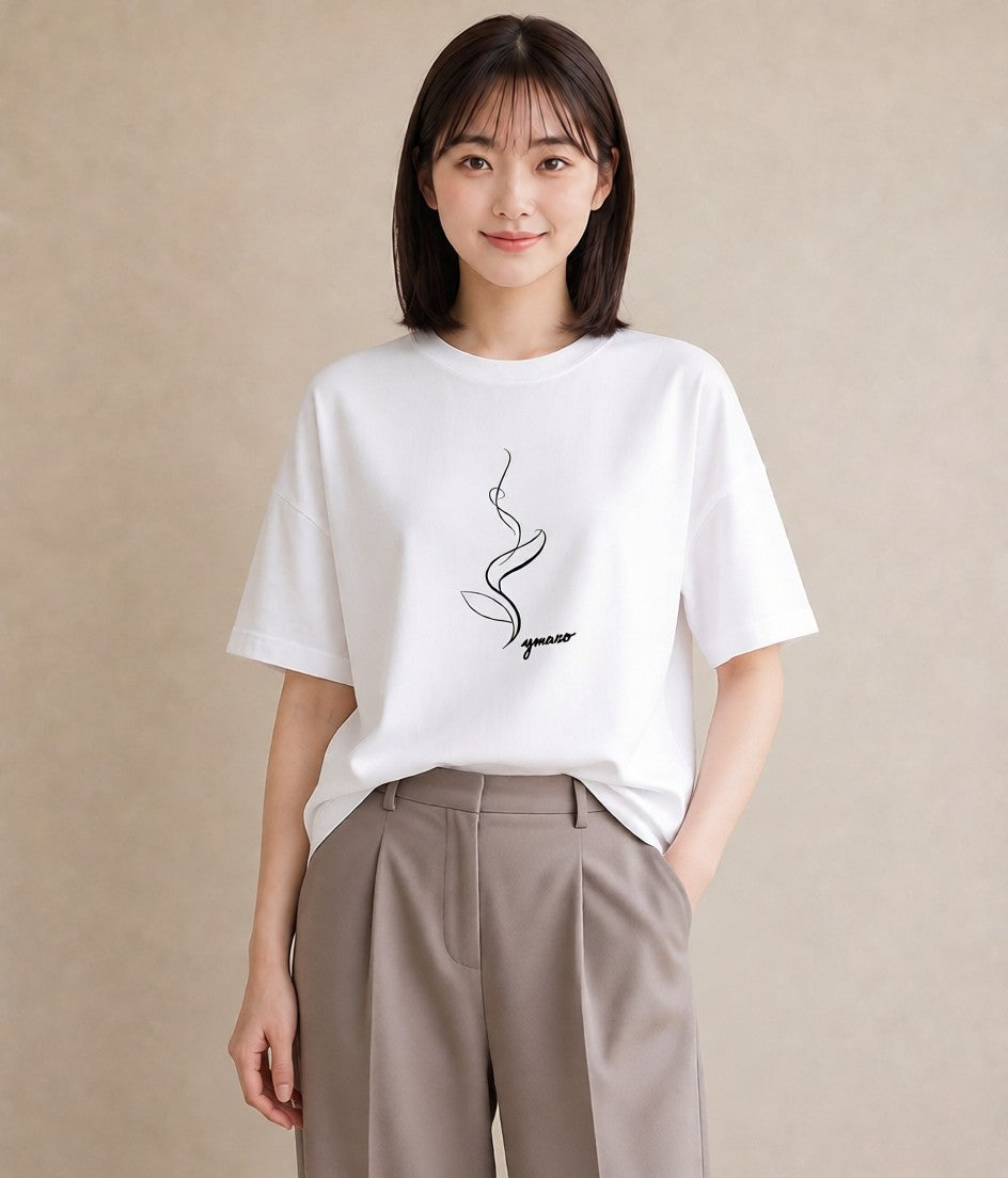 グラフィックTシャツ レディース コーヒー カフェ 珈琲 イラスト ナチュラル 親子 20代 白T