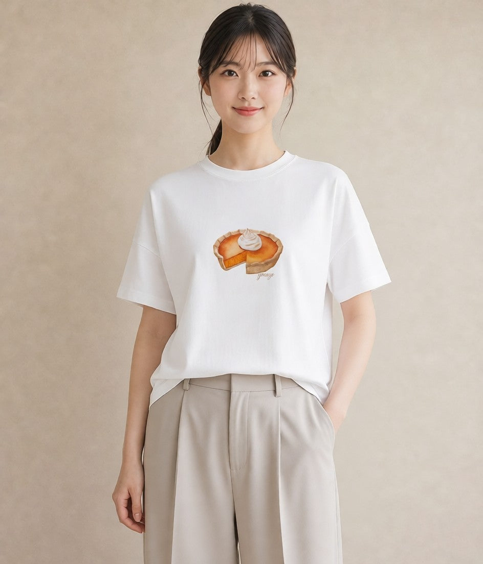 プリントTシャツ レディース パン 食べ物 フード イラスト ヴィンテージ風 部屋着 女性向けギフト 白T
