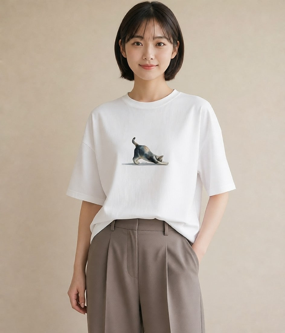 デザインTシャツ レディース 猫の手 猫 ねこ イラスト ポップ 女性 旅行用 白T