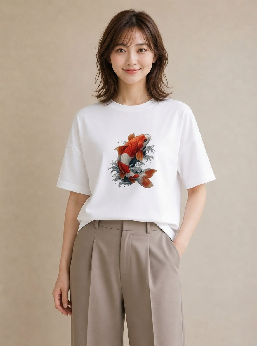 Tシャツ レディース たい焼き 食べ物 フード イラスト 部屋着 女性向けギフト 白T
