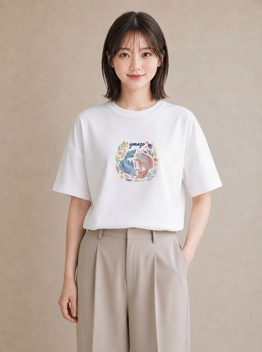 グラフィックTシャツ レディース 牡羊座 星空 宇宙 イラスト ニュアンス お出かけ 普段着 白T