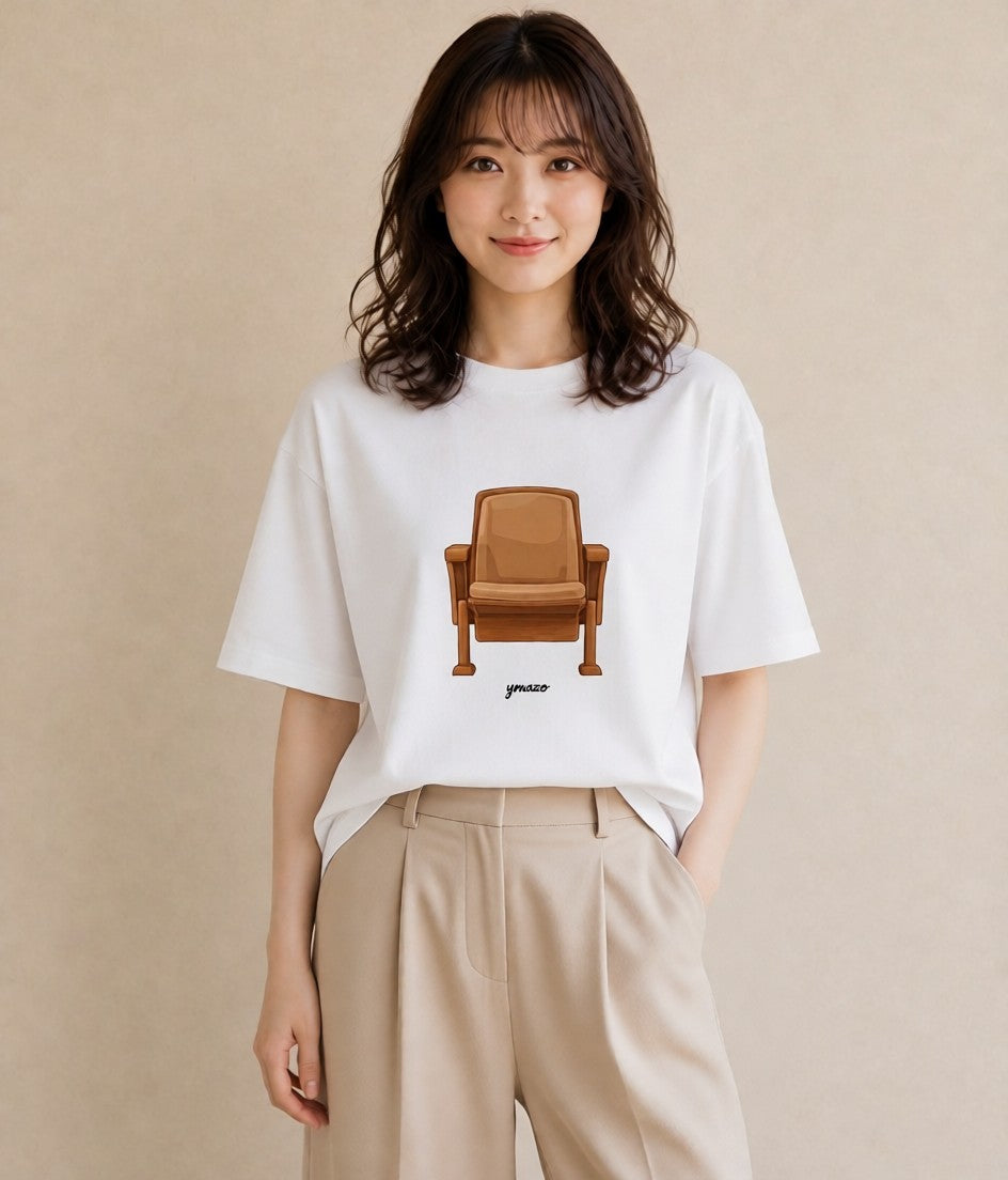グラフィックTシャツ レディース 窓辺の椅子 窓辺 椅子 ナチュラル アンティーク イラスト 社会人 女性 白T