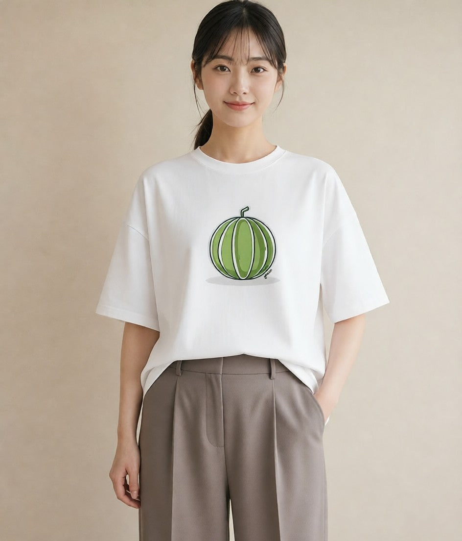 グラフィックTシャツ レディース すいか 食べ物 フード イラスト 可愛い ルームウェア ギフト 白T